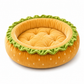 Cute Hamburger Bun Shaped Pet Bed Warm Cozy Round Dog Bed Cushion for All Seasons
