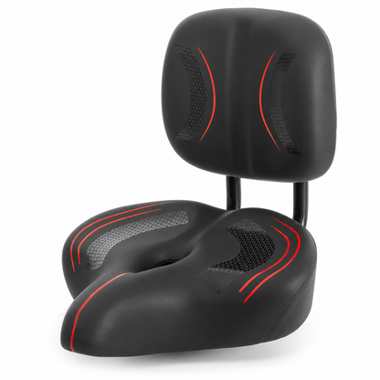 Wide Bicycle Saddle with Backrest Oversized Seat Cushion for Electric Bikes Tricycles and Exercise Bikes
