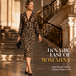 Women’s Lace Leopard V-Neck Lantern Sleeve Mid-Length Dress