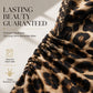 Women’s Lace Leopard V-Neck Lantern Sleeve Mid-Length Dress