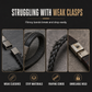Men's Retro Leather with Square Wheat Pattern Alloy Magnetic Clasp