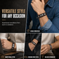 Men's Retro Leather with Square Wheat Pattern Alloy Magnetic Clasp