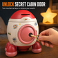 Kids Rocket Piggy Bank Large Capacity Shatterproof Savings Box Toy Gift with Key and Stickers
