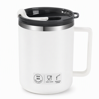 Double Wall Insulated 304 Stainless Steel Mug with Lid Shatterproof Coffee Cup and Water Tumbler