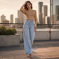 🔥HOT SALE 50% OFF🎁Women's Trendy Asymmetric Overlap Wide-Leg Jeans