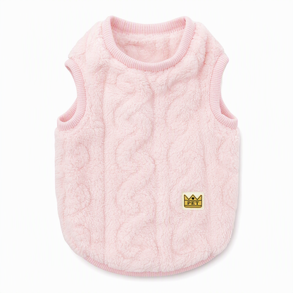 Warm Double Sided Fleece Pet Sweatshirt with Cable Knit Design Autumn Winter Dog Clothes for Small Dogs Teddy and Bichon