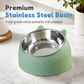 Cartoon Cat Shaped Stainless Steel Pet Bowl Dual Use Food and Water Feeder for Cats and Small Dogs