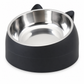 Cartoon Cat Shaped Stainless Steel Pet Bowl Dual Use Food and Water Feeder for Cats and Small Dogs