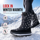 Women's Winter High Top Snow Boots Waterproof Non Slip Outdoor Tall Boots with Thick Plush Lining and Thick Sole