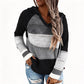 Women's Color Block Hollow-Out Knit Hoodie
