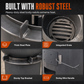 Multifunctional Portable Wood Burning and Charcoal Stove with Rust Resistant Cooktop for Outdoor Camping BBQ Cooking and Heating