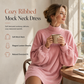 Elegant Women's Loose Fit Autumn Dress with Long Lantern Sleeves