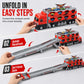 Kids Transforming Storage Carrier Truck Toy with Sound Effects and 207cm Folding Catapult Race Track and Mini Alloy Construction Vehicles
