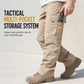 Men's Cotton Cargo Pants Outdoor Casual Straight Leg Tactical Trousers with Multi Pockets