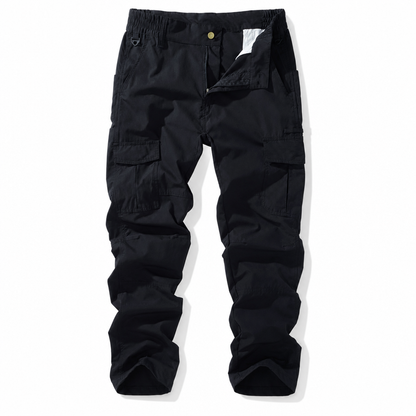 Men's Cotton Cargo Pants Outdoor Casual Straight Leg Tactical Trousers with Multi Pockets