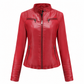 Women's Faux Leather Biker Lightweight Short Motorcycle Coat for Spring and Autumn