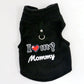 Warm Pet Sweater with Leash Ring & Love Dad and Mom Design