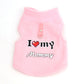 Warm Pet Sweater with Leash Ring & Love Dad and Mom Design