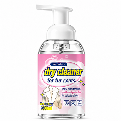 Waterless Fur Dry Cleaning Kit 2-Set with Brushes and Towels for Household Shearling Mink and Lamb Wool Care