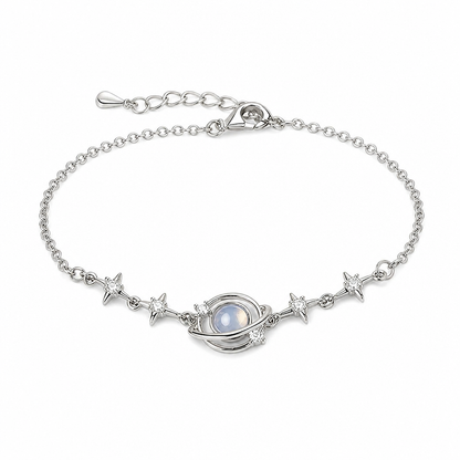 925 Sterling Silver Planet and Star for Women Elegant Niche Design Jewelry Gift for Best Friends