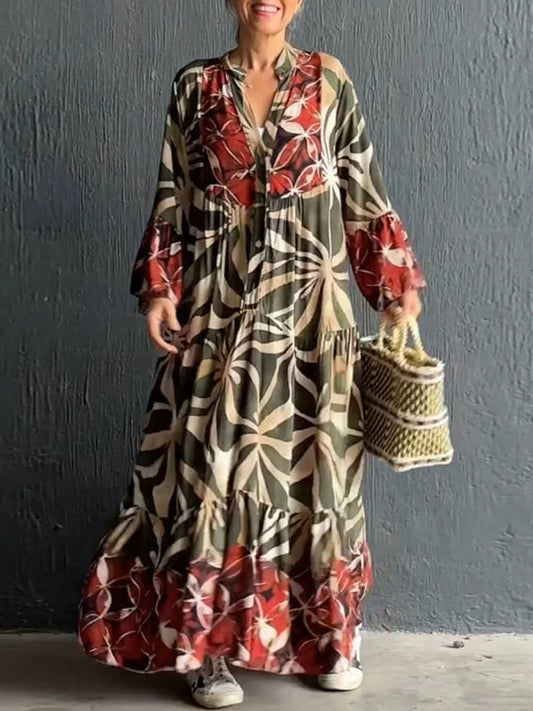 Loose-Fit Printed Dress