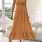 👗V-Neck Ruffled Maxi Dress – Effortless Elegance for Every Occasion!