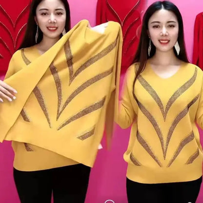Women's V-Neckline Casual Clothing With Long Sleeves