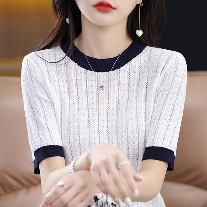 Short-sleeved Knitted T-shirt