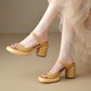 French style thick-soled chunky heel sandals