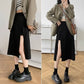 Irregular slit A-shape skirt