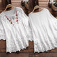 Women's cotton linen loose embroidered top