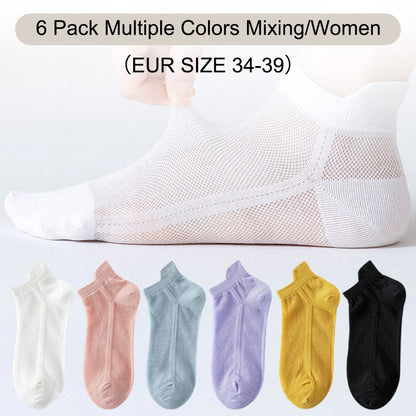6 Pack Unisex Ultra Thin Mesh Breathable Low Cut Running Ankle Socks