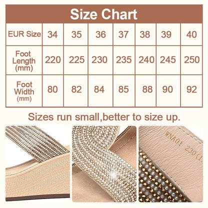 Women's rhinestone wedge sandals