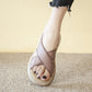 Women's soft cross leather sandals