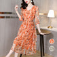 Half-sleeved Floral Dress