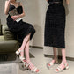 Elegant Hollow-out Mid-heel Women's Sandals