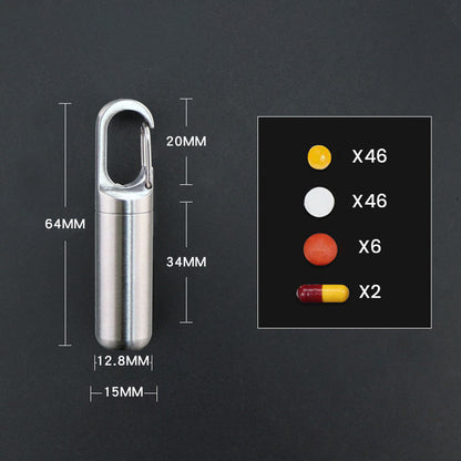 Stainless Steel Keychain Pill Case