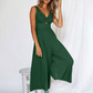 2023 New Summer V Neck Cutout Wide Leg Jumpsuits