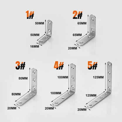 4-Pack Stainless Steel Corner Braces - Comes with 30 PCS Screws