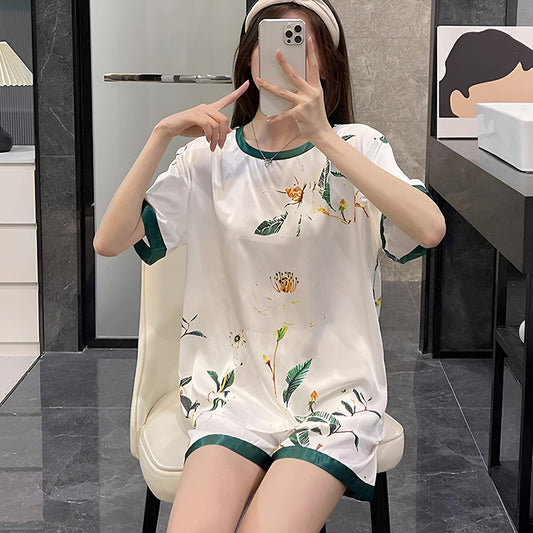 Ice Silk Homewear Three-piece Set