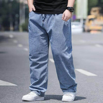 Loose fitting straight leg jeans