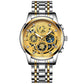 Men's waterproof quartz hollow out design watch