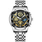Men's waterproof quartz hollow out design watch