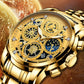 Men's waterproof quartz hollow out design watch