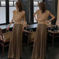 French V-neck Top & Trousers Elegant Two-Piece Set