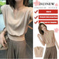 French V-neck Top & Trousers Elegant Two-Piece Set