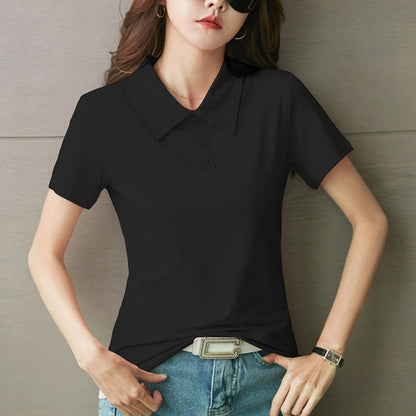 Women's Short Sleeve Cotton Lapel Golf Shirt