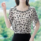 Woman embroidered petal chiffon shirt