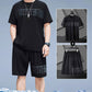 Large Size Ice Silk Casual T-shit Suit
