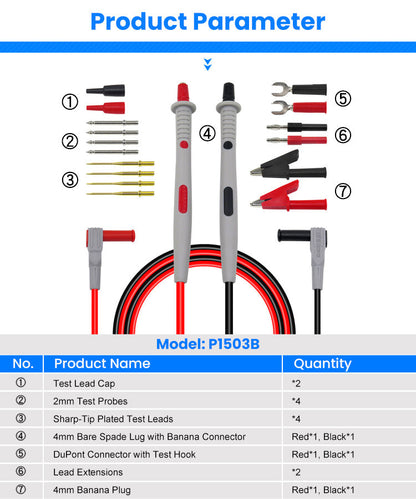 Professional Multimeter Test Leads Kit